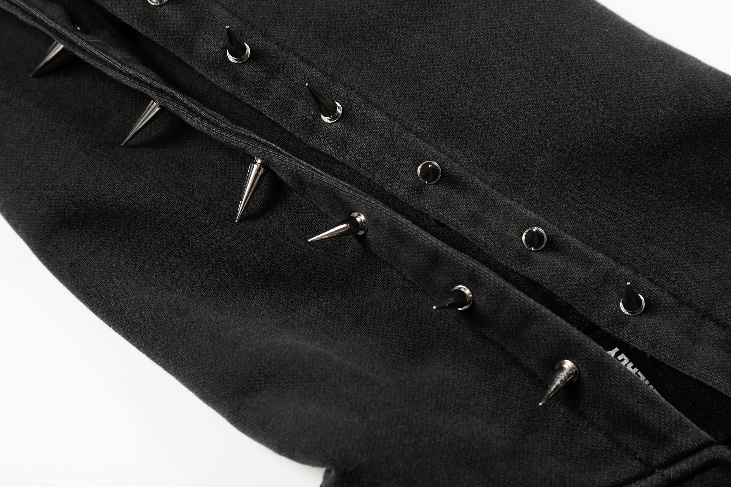 Omirad Studded Zip-Up Hoodie | Metal Spike Streetwear
