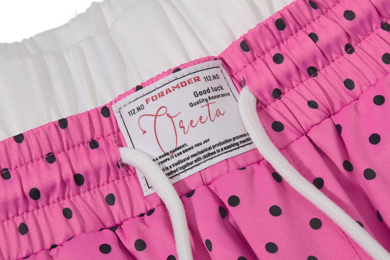 Polka Dot Wide-Leg Track Pants with Side Stripes | SEAKOFF