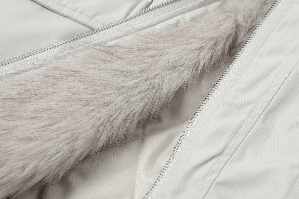 Faux Fur Lined Bomber Jacket | Oversized Winter Utility Coat