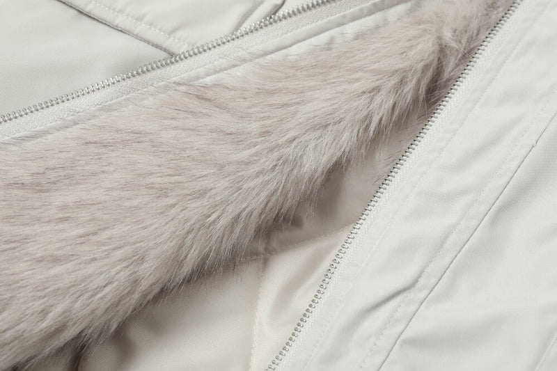 Faux Fur Lined Bomber Jacket | Oversized Winter Utility Coat