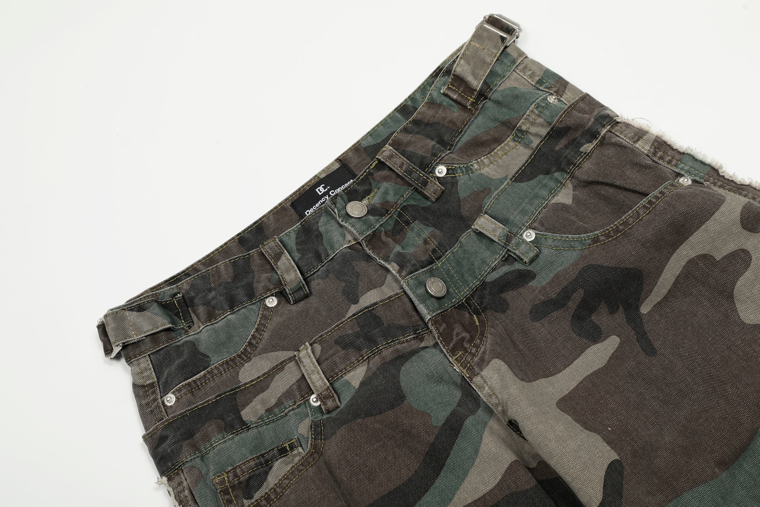 Omirad Double-Waist Camo Cargo Jeans | Wide-Leg Streetwear