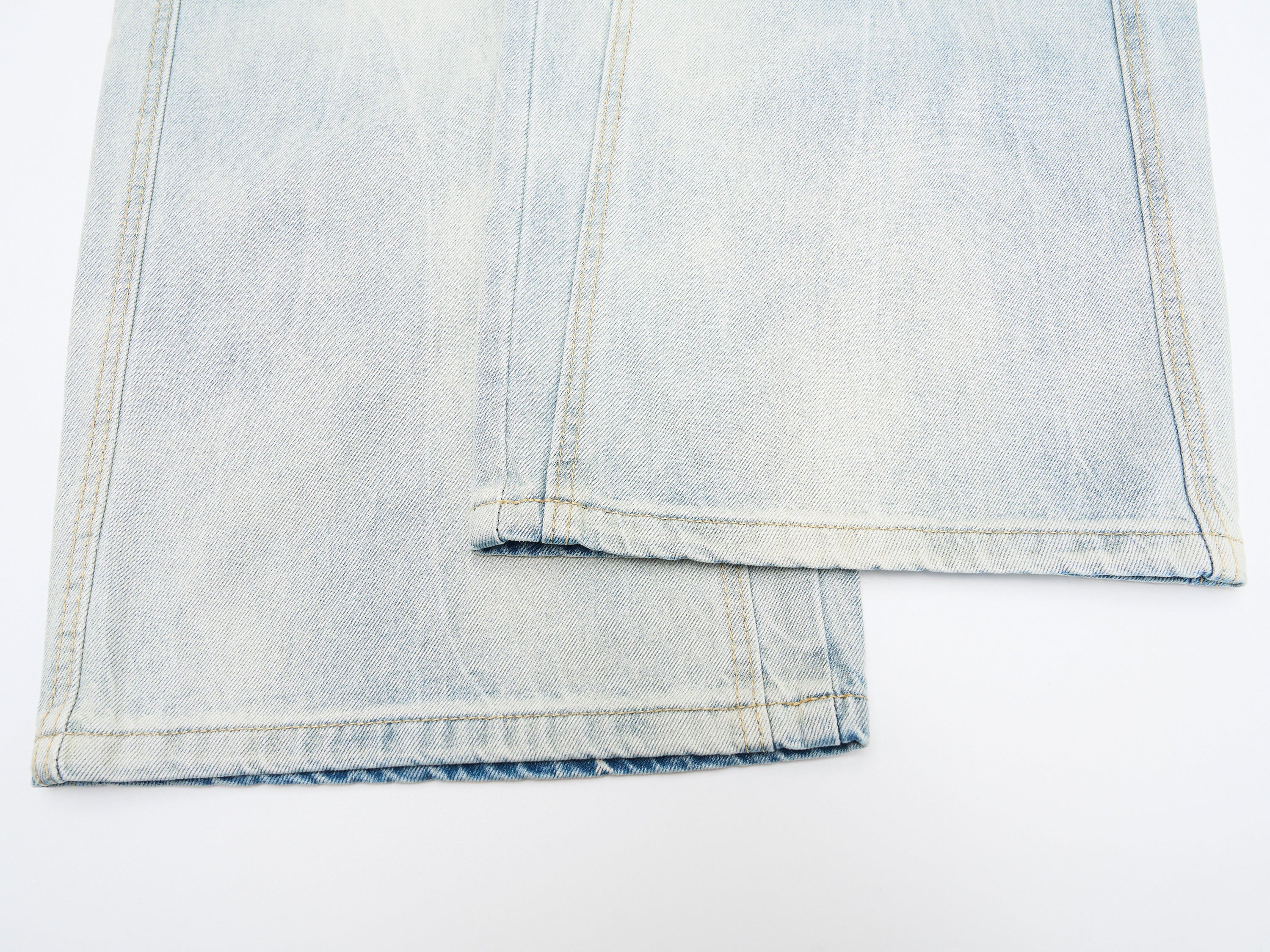 Omirad Vintage Wide-Leg Washed Jeans | Light Wash Denim