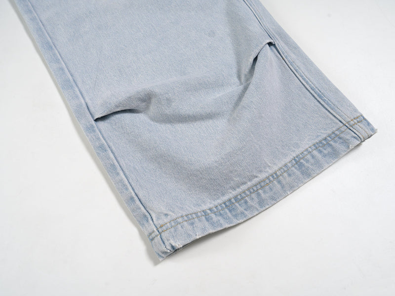 Light-Wash Wide-Leg Denim Pants | Relaxed Streetwear Fit