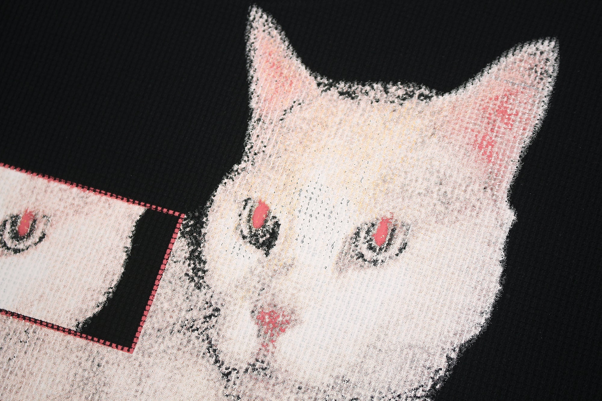 Omirad Glitch Cat Graphic Streetwear T-Shirt | Black