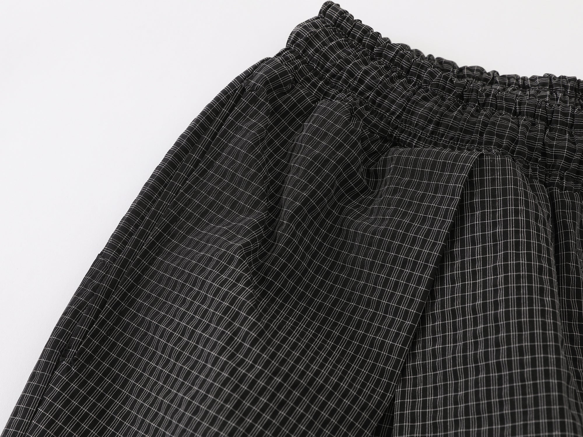 Wide-Leg Pleated Pants | Textured Check Relaxed Fit