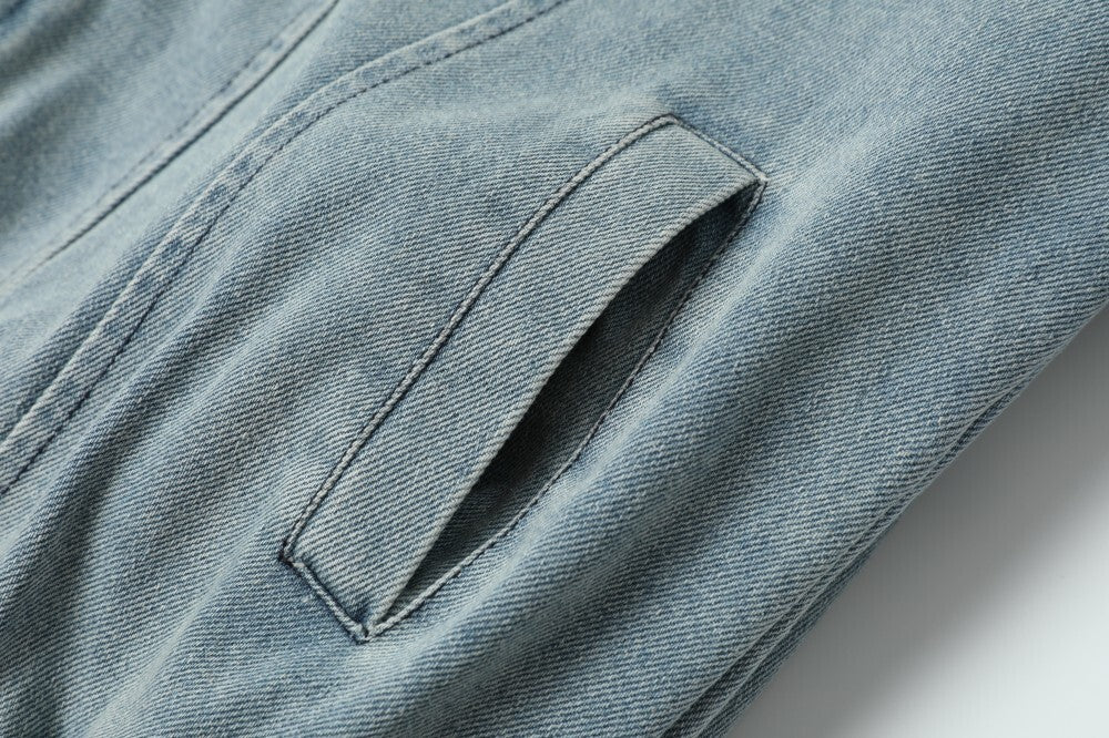 Faux Fur Collar Denim Jacket | Detachable Fur Zip-Up