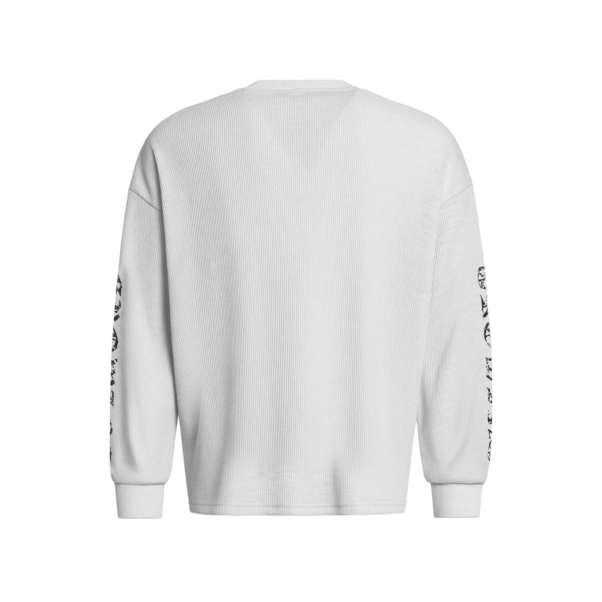 Gothic Cross Knit Sweatshirt | Distressed Graphic Oversized Fit