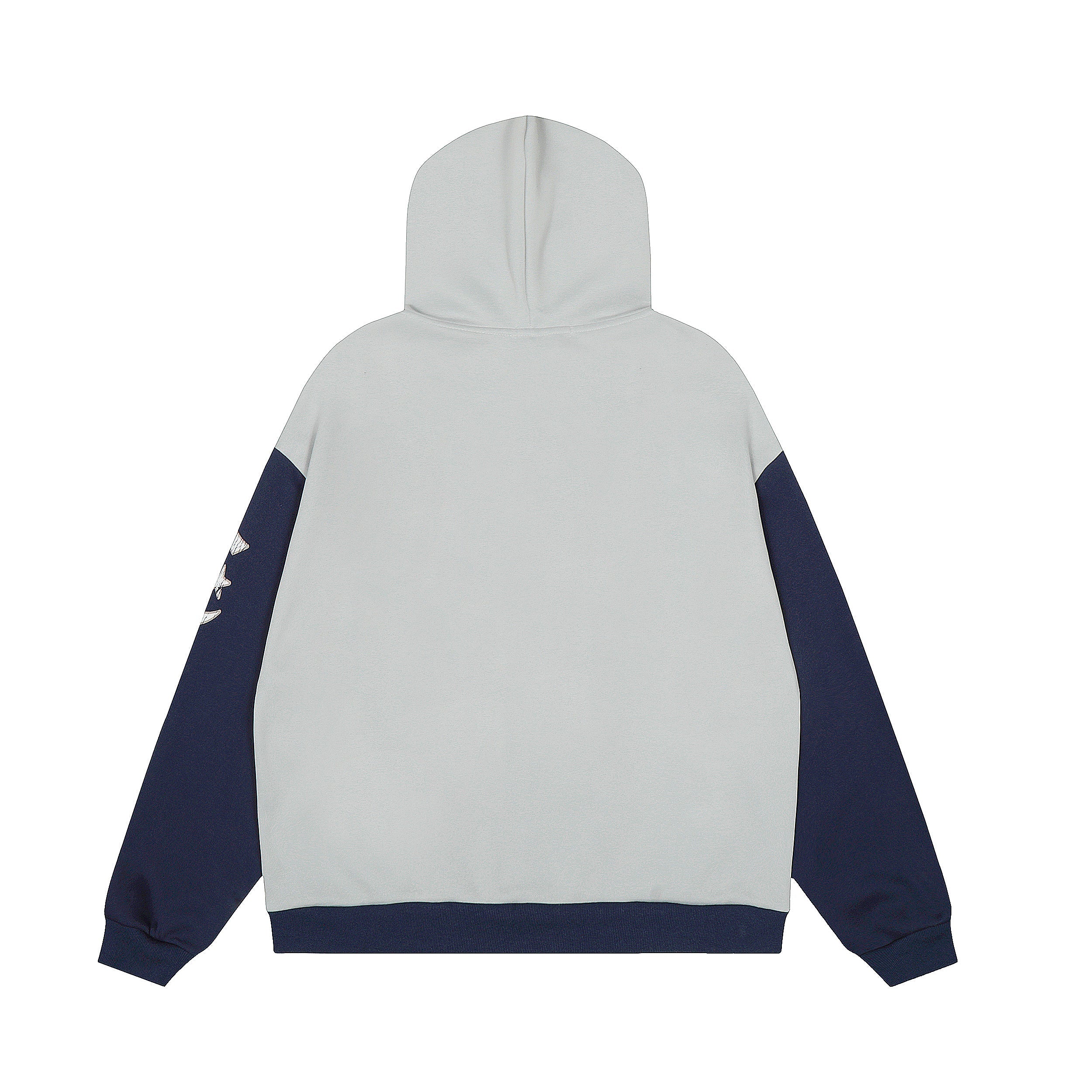 Omirad Star Graphic Zip Hoodie | Contrast Sleeve Streetwear