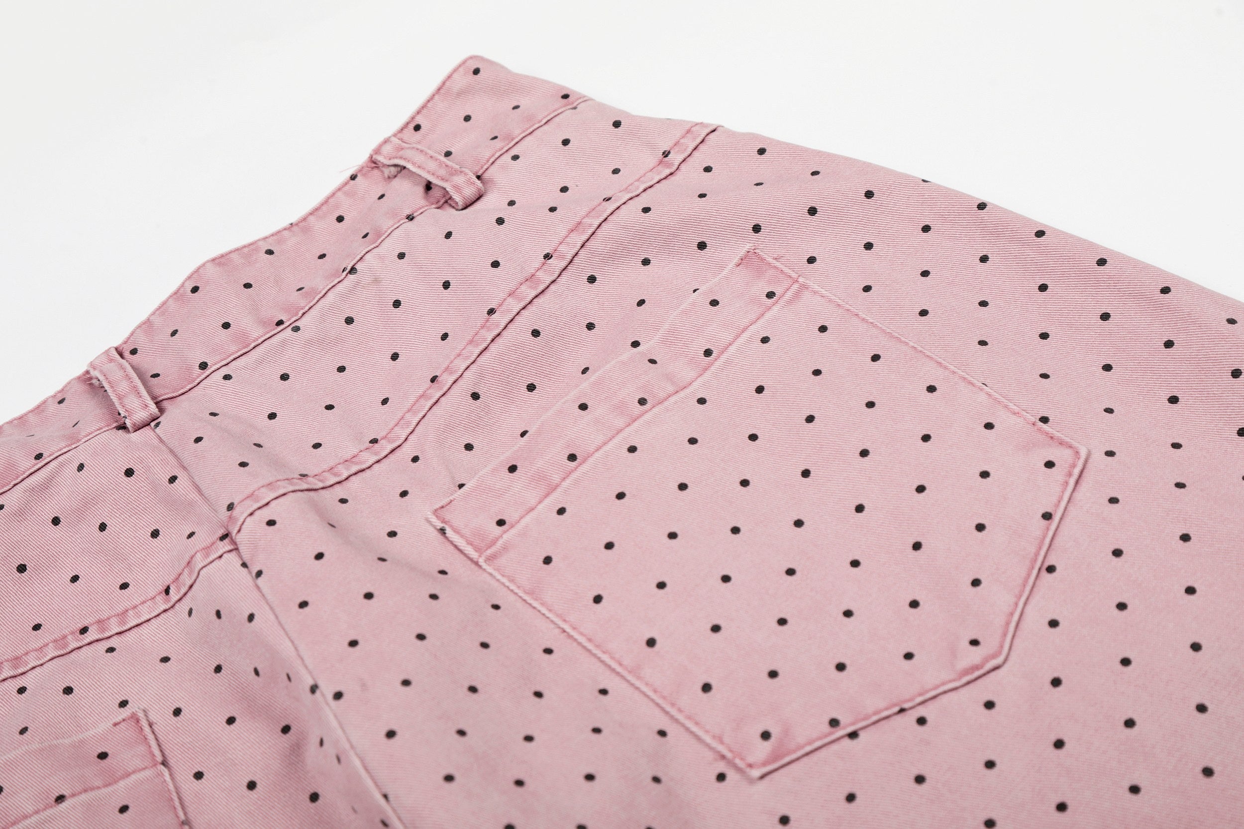Polka Dot Wide-Leg Pants with Rhinestone Star Detail
