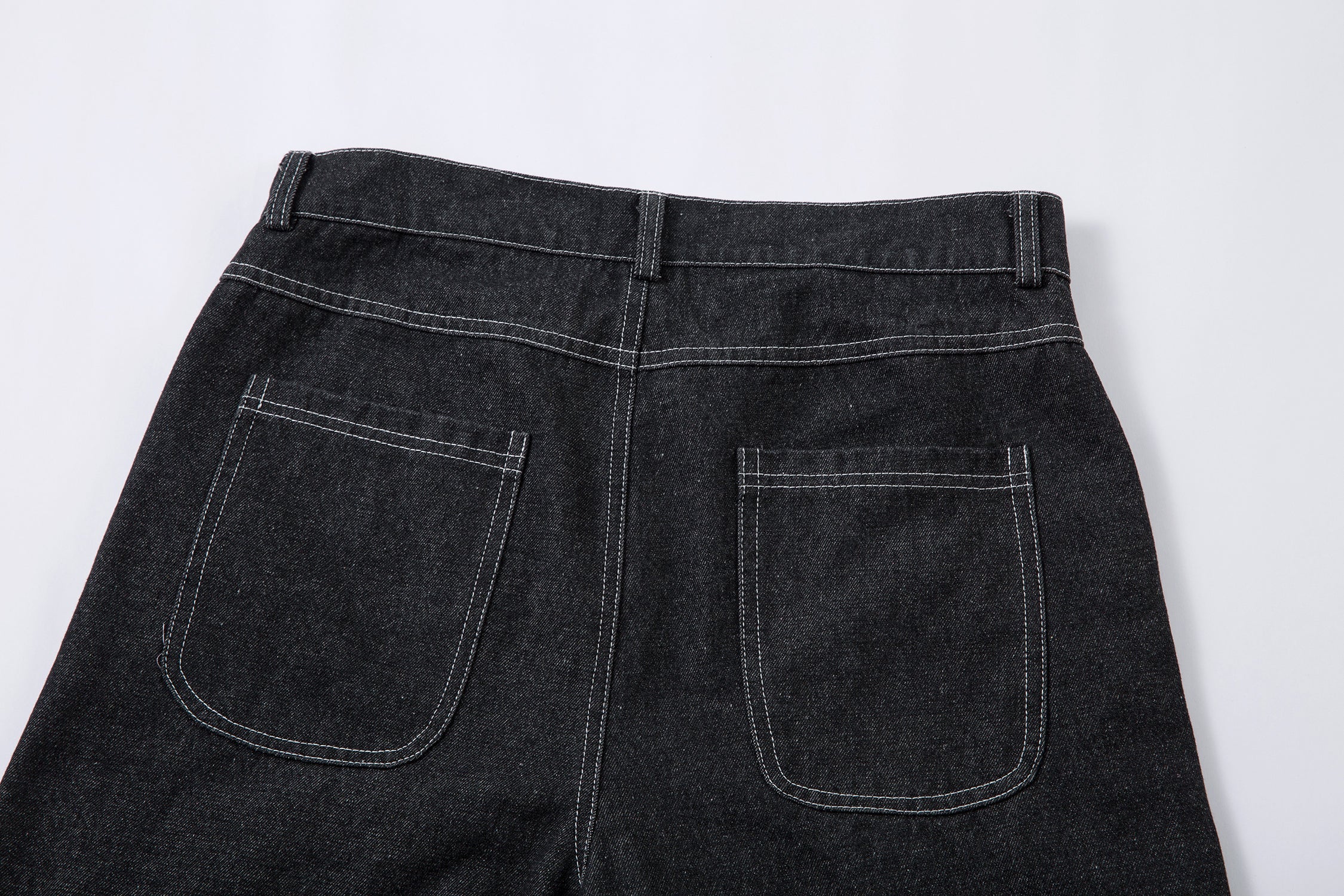 Omirad Stacked Cargo Wide-Leg Jeans | Black Denim