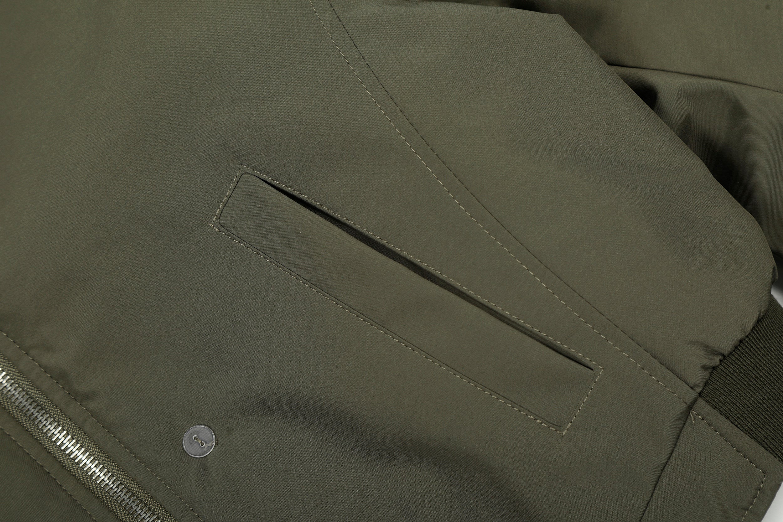 Detachable Faux Fur Scarf Bomber Jacket | Olive & Black