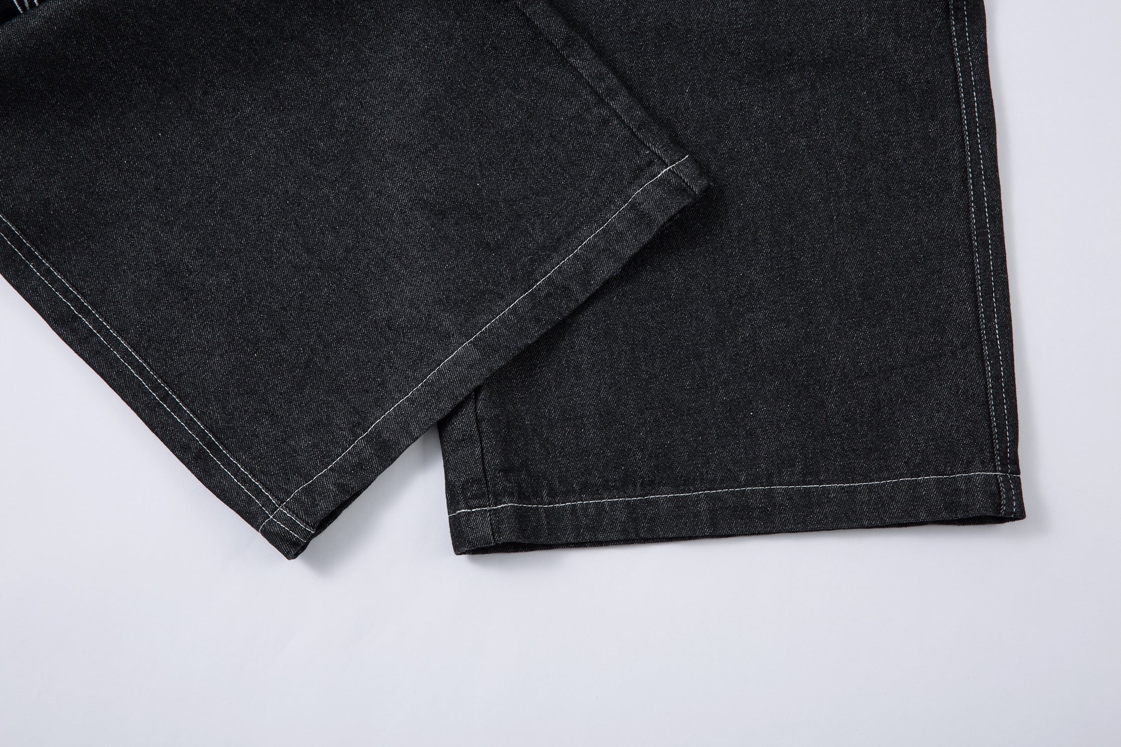 Tribal Wide-Leg Black Denim Jeans | Streetwear Baggy Fit