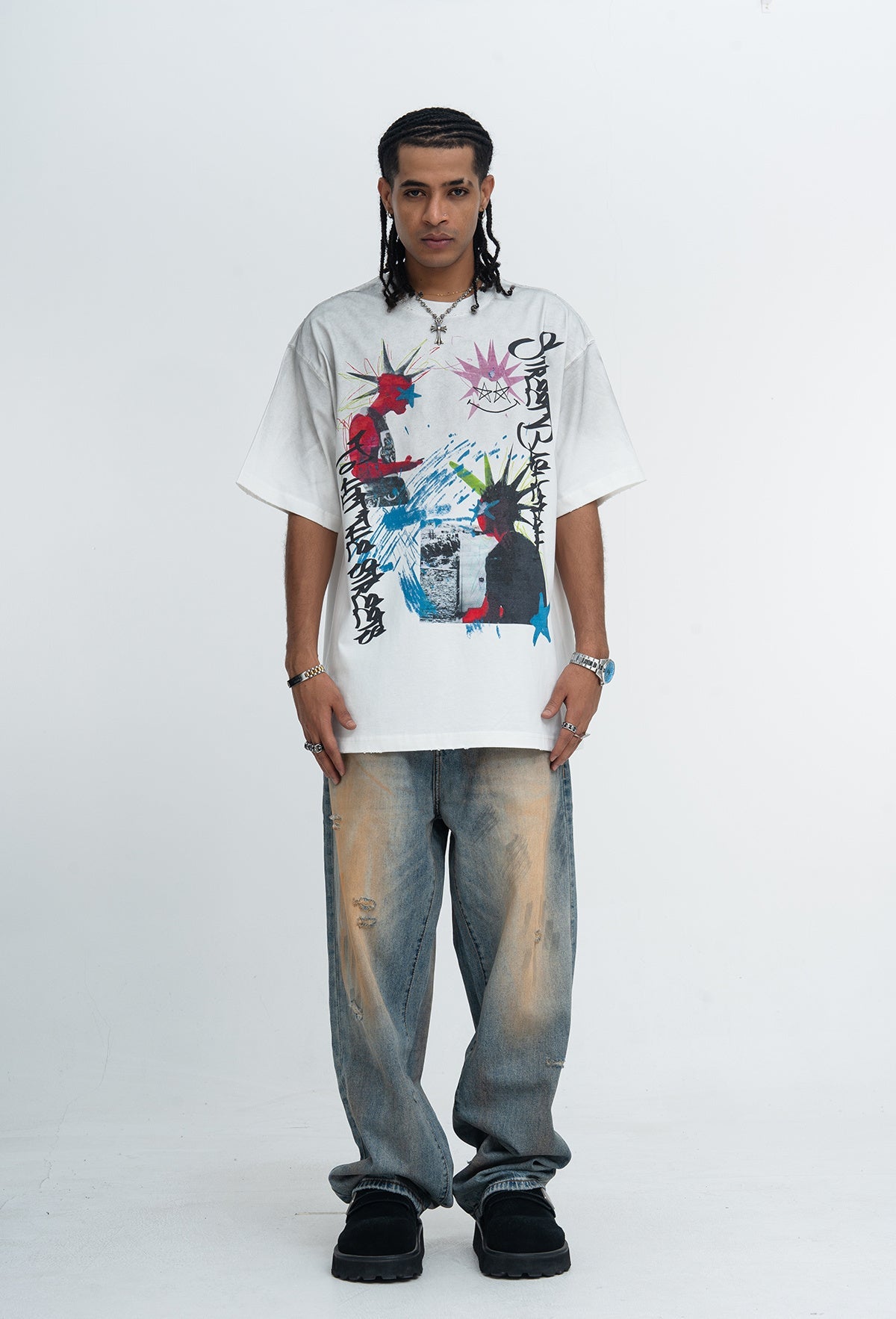 Omirad Anarchy Clash Punk Graphic T-Shirt | Street Art Tee
