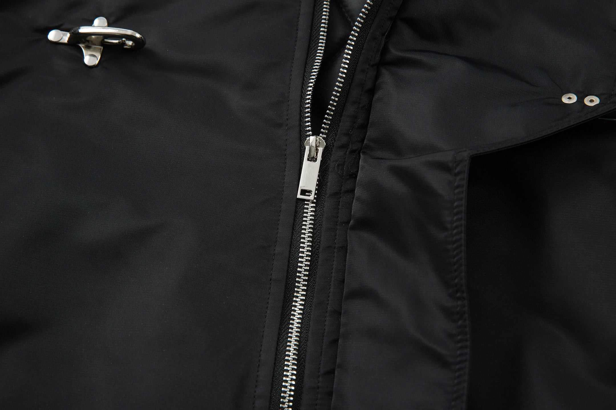 Omirad Toggle-Lock Faux Fur Hood Bomber Jacket | Black