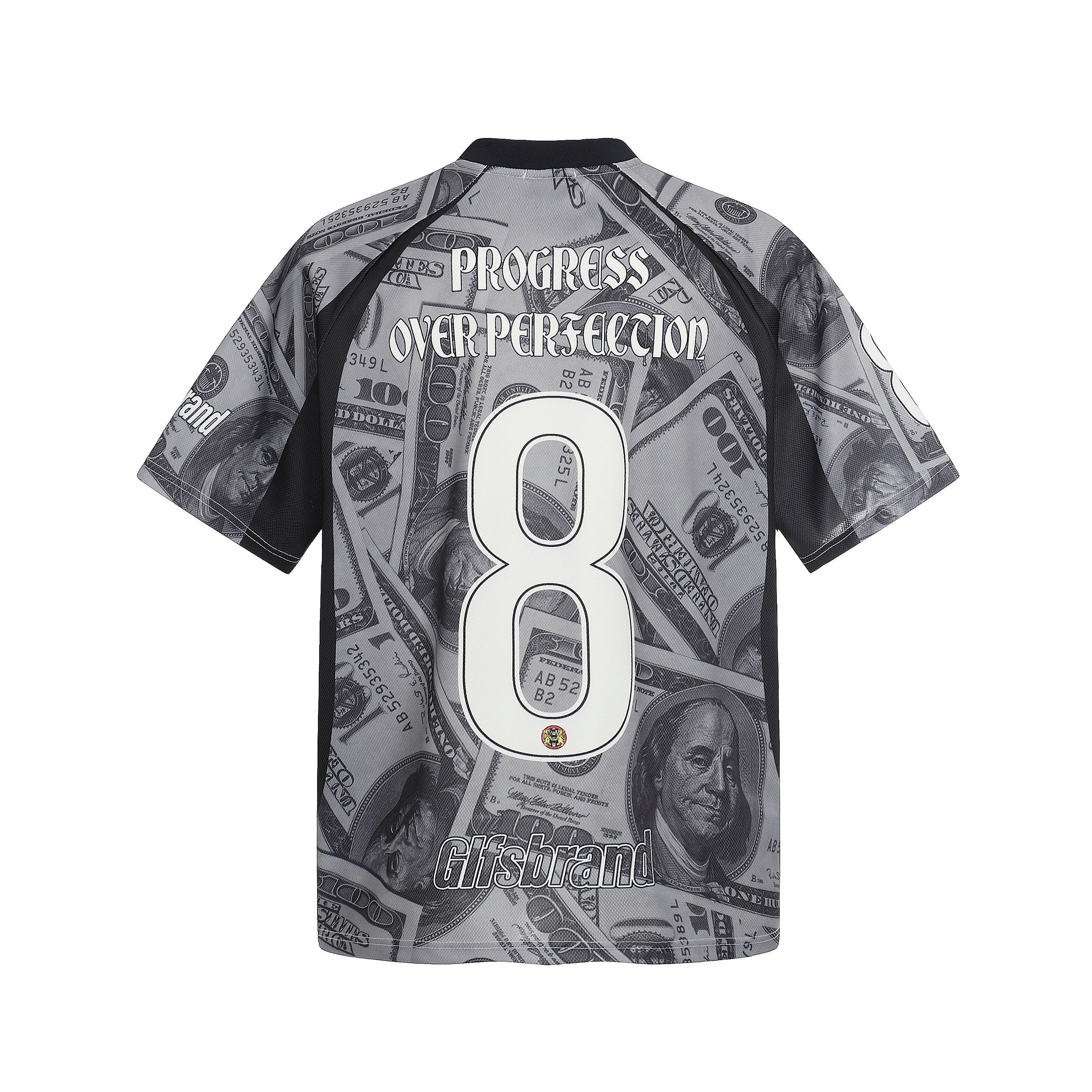 Dollar Bill Print Mesh Football Jersey | Streetwear