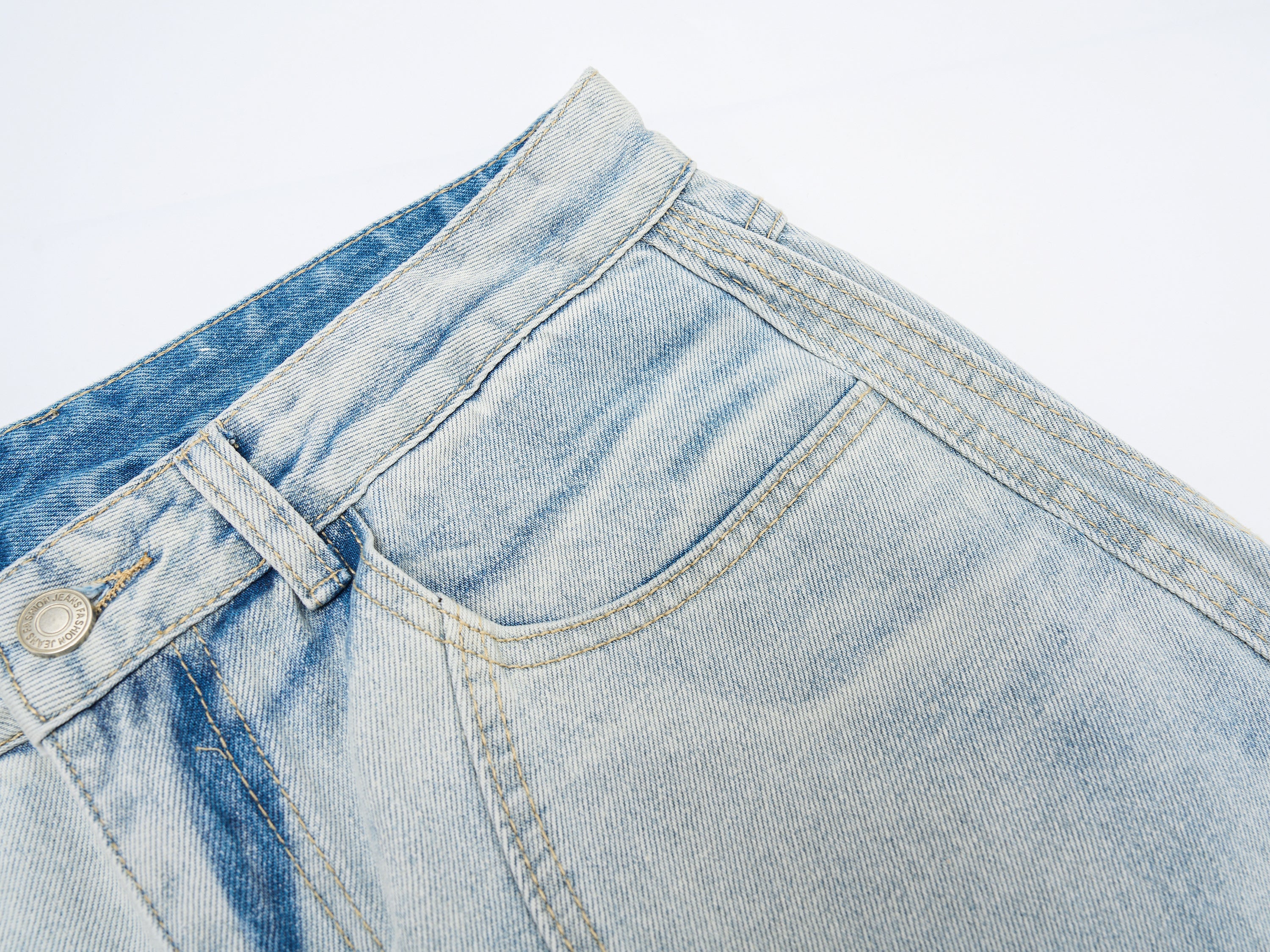 Omirad Vintage Wide-Leg Washed Jeans | Light Wash Denim