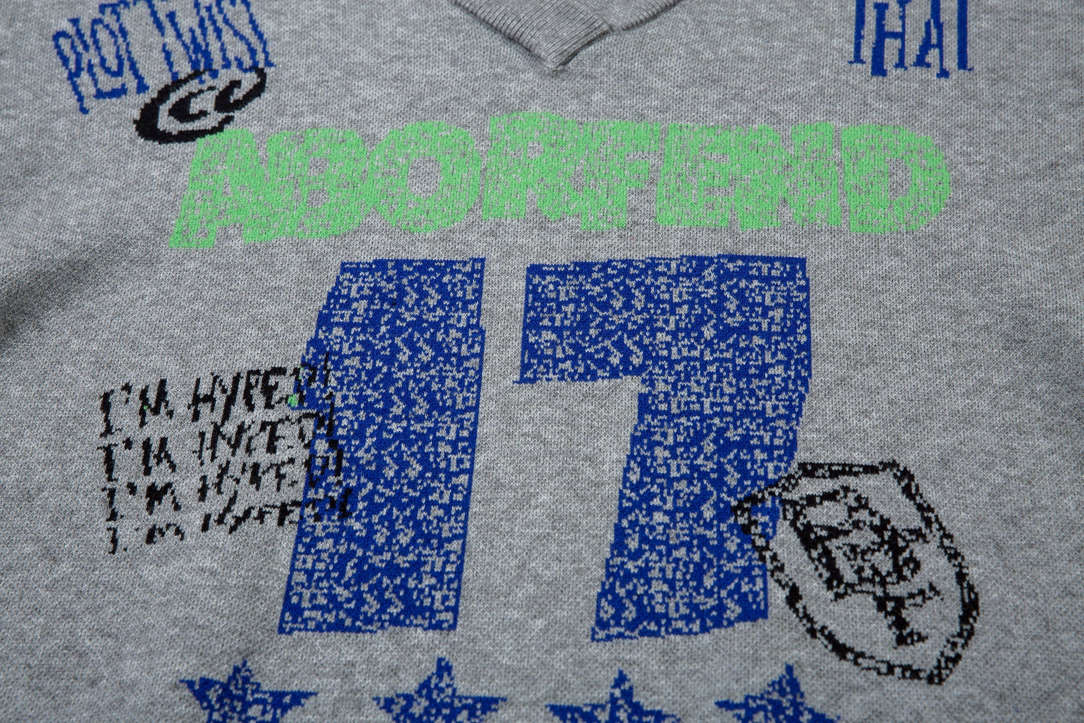 Omirad NORTH17 Graphic Knit Sweater | Graffiti V-Neck