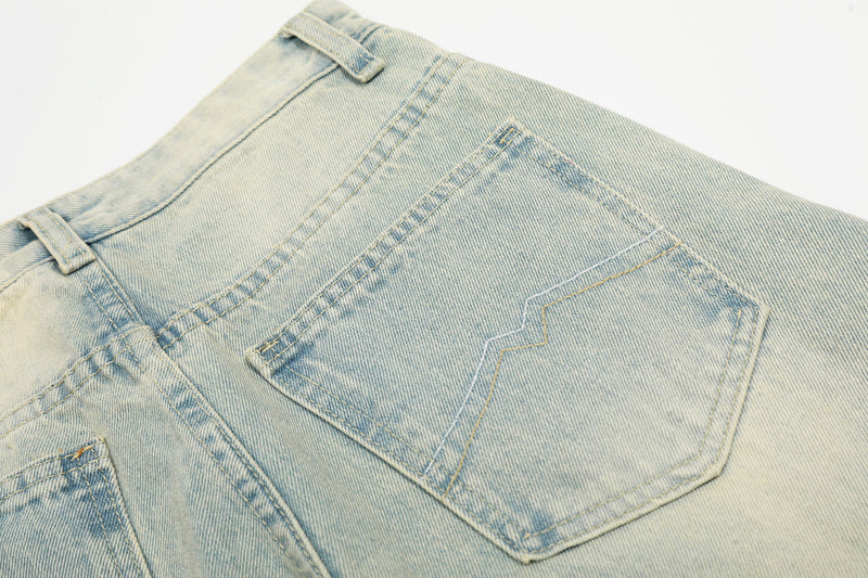 Omirad Creased-Wash Balloon Jeans | Wide Leg Denim