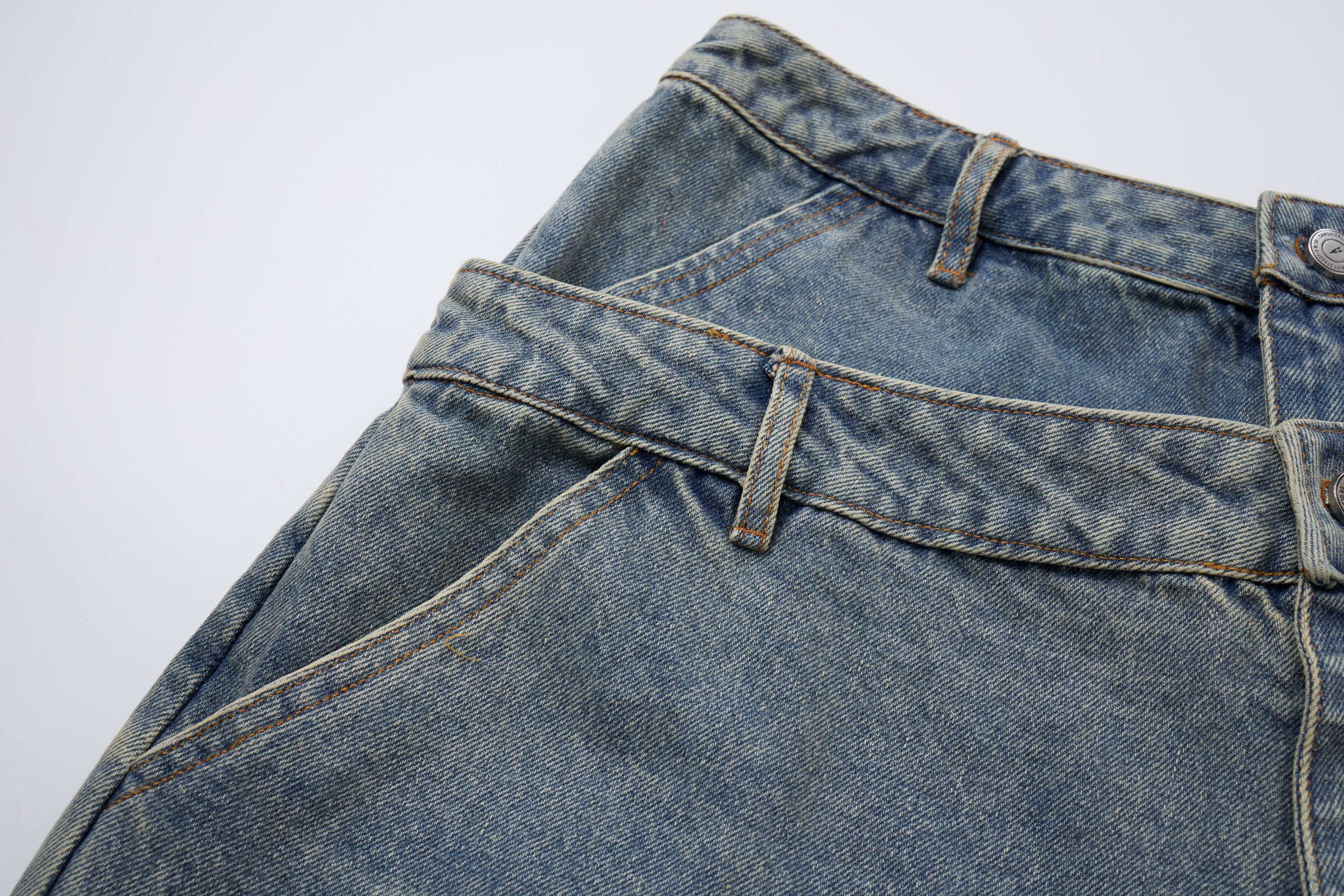 Distressed Layered Waistband Denim Shorts | Streetwear