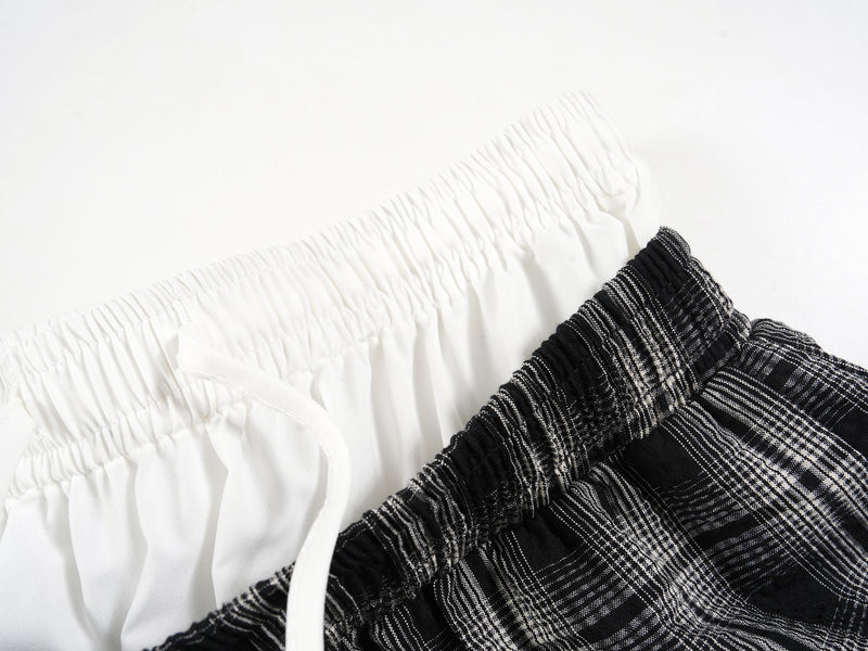 Omirad Plaid Wide-Leg Track Pants | Vintage Streetwear