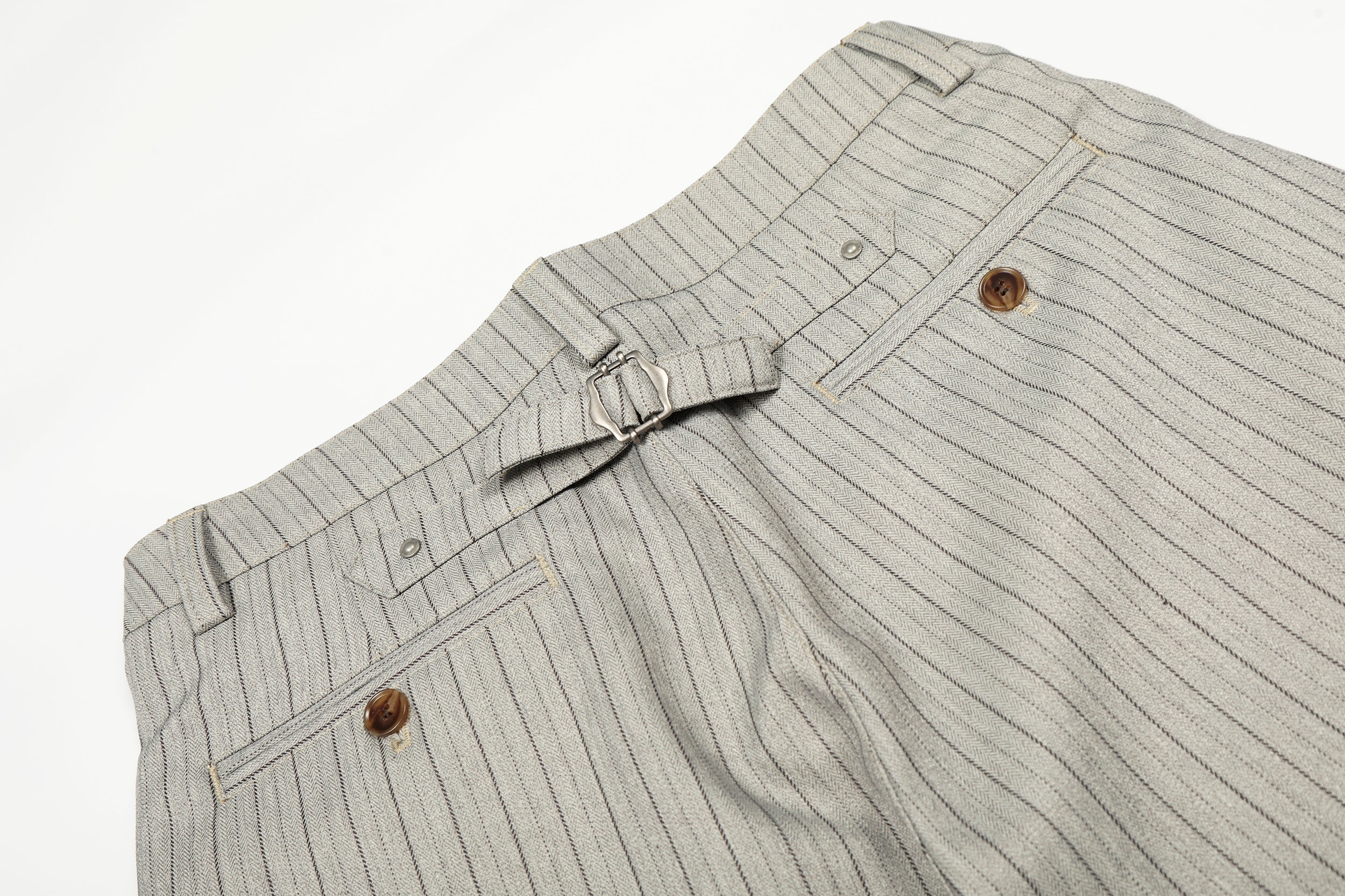 Pinstripe Barrel Leg Trousers | Vintage Wide Leg Pants