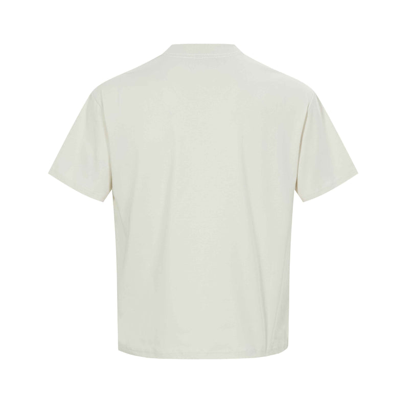 Cream vintage graphic tee shown from the back with a clean oversized fit and short sleeves