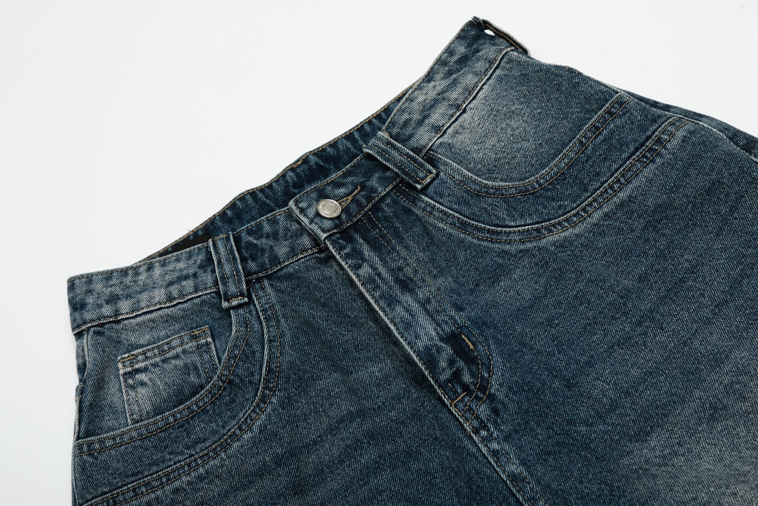 Omirad Studded Wide-Leg Denim Shorts | Vintage Wash Jorts