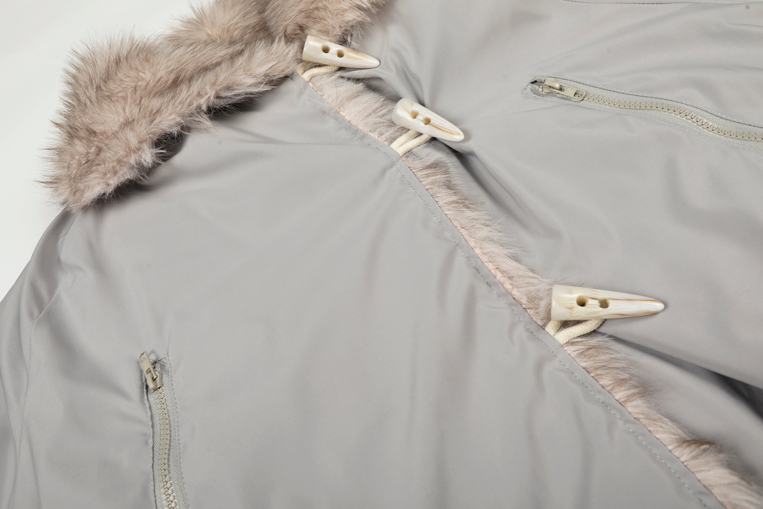 Faux Fur Lapel Drawstring Cropped Jacket | Streetwear