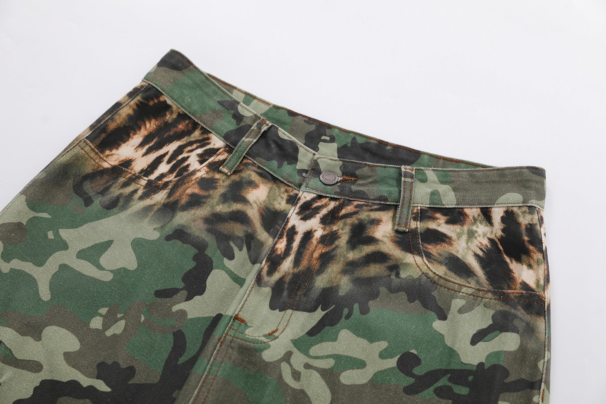 Leopard Camo Wide-Leg Cargo Pants | Y2K Streetwear