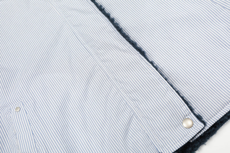 Reversible Sherpa & Striped Corduroy Jacket | Cropped Fit