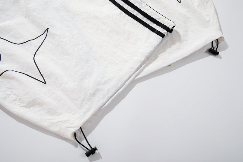 Omirad Starline Wide-Leg Track Pants | Star Graphic Streetwear