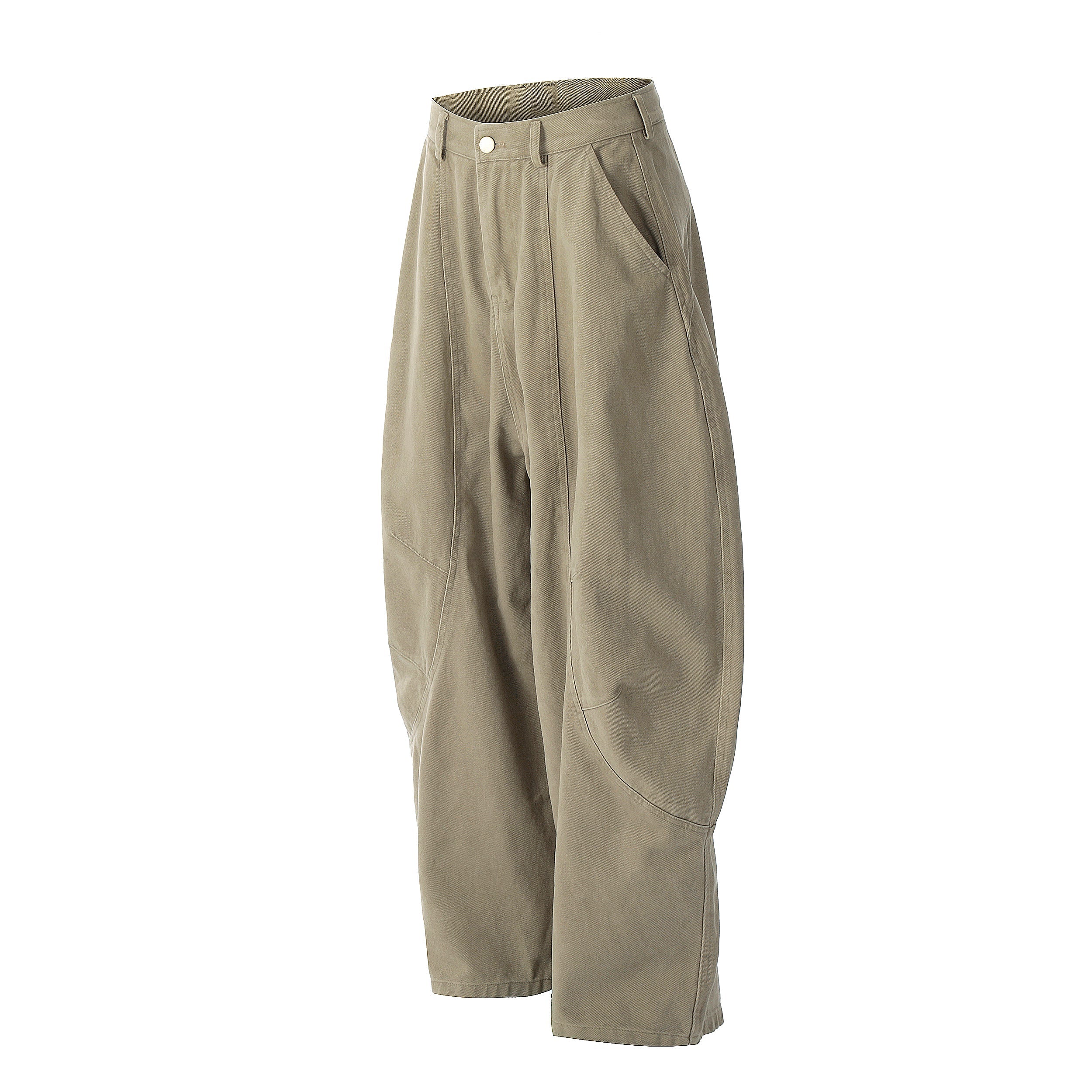 Vintage Arc-Pocket Balloon Pants | Wide-Leg Cotton Trousers