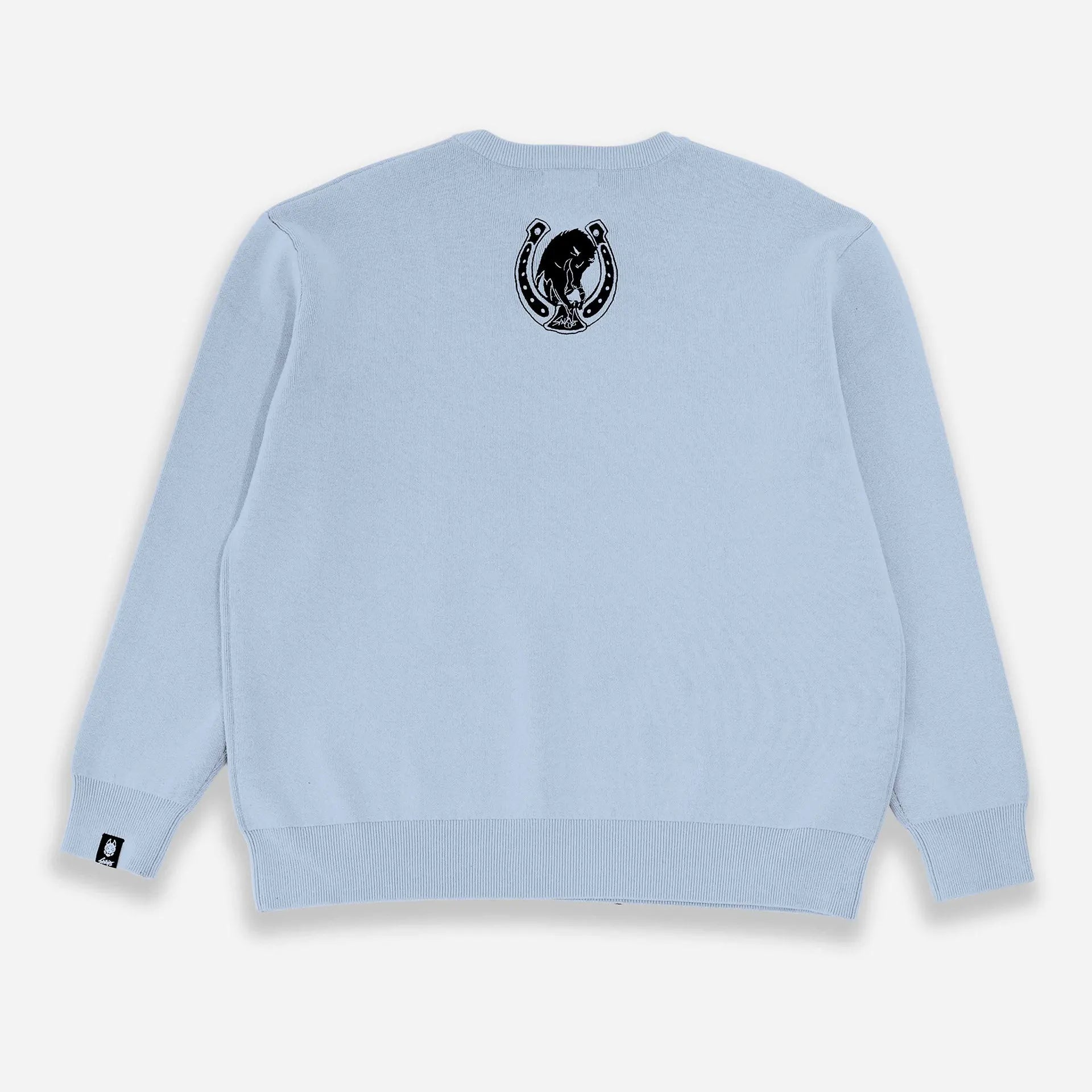 TUSK Inspired Anime Knitted Sweater | JoJo's Bizarre Adventure Streetwear Pure Cotton Pullover in Sky Blue