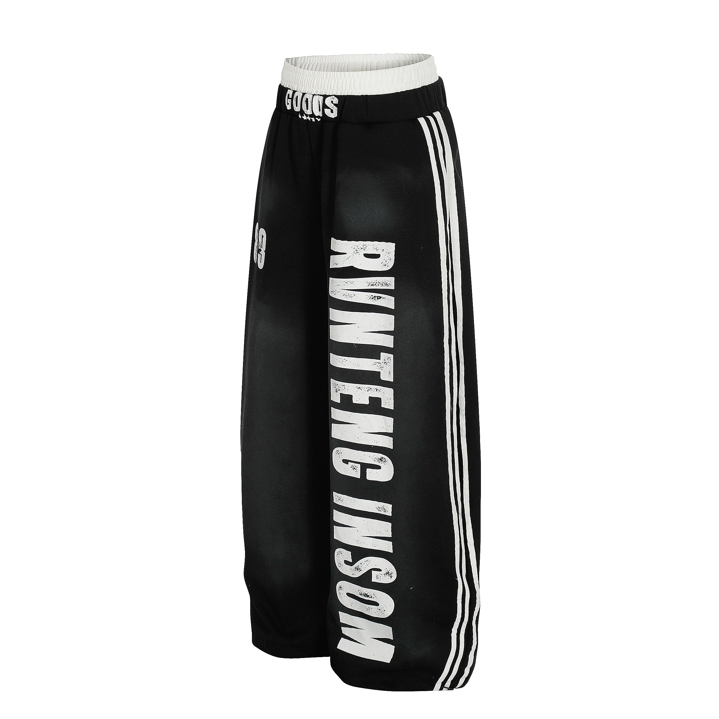Bold Letter Triple Stripe Track Pants | Oversized Streetwear