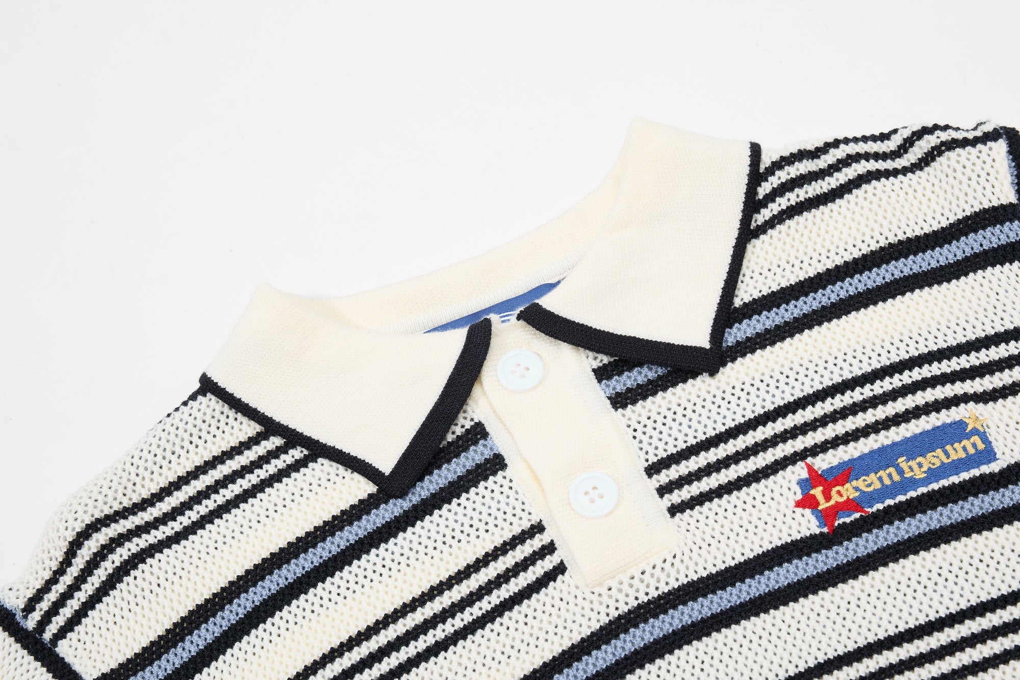 Omirad Retro Stripe Knit Polo | Vintage Collegiate Cotton Polo