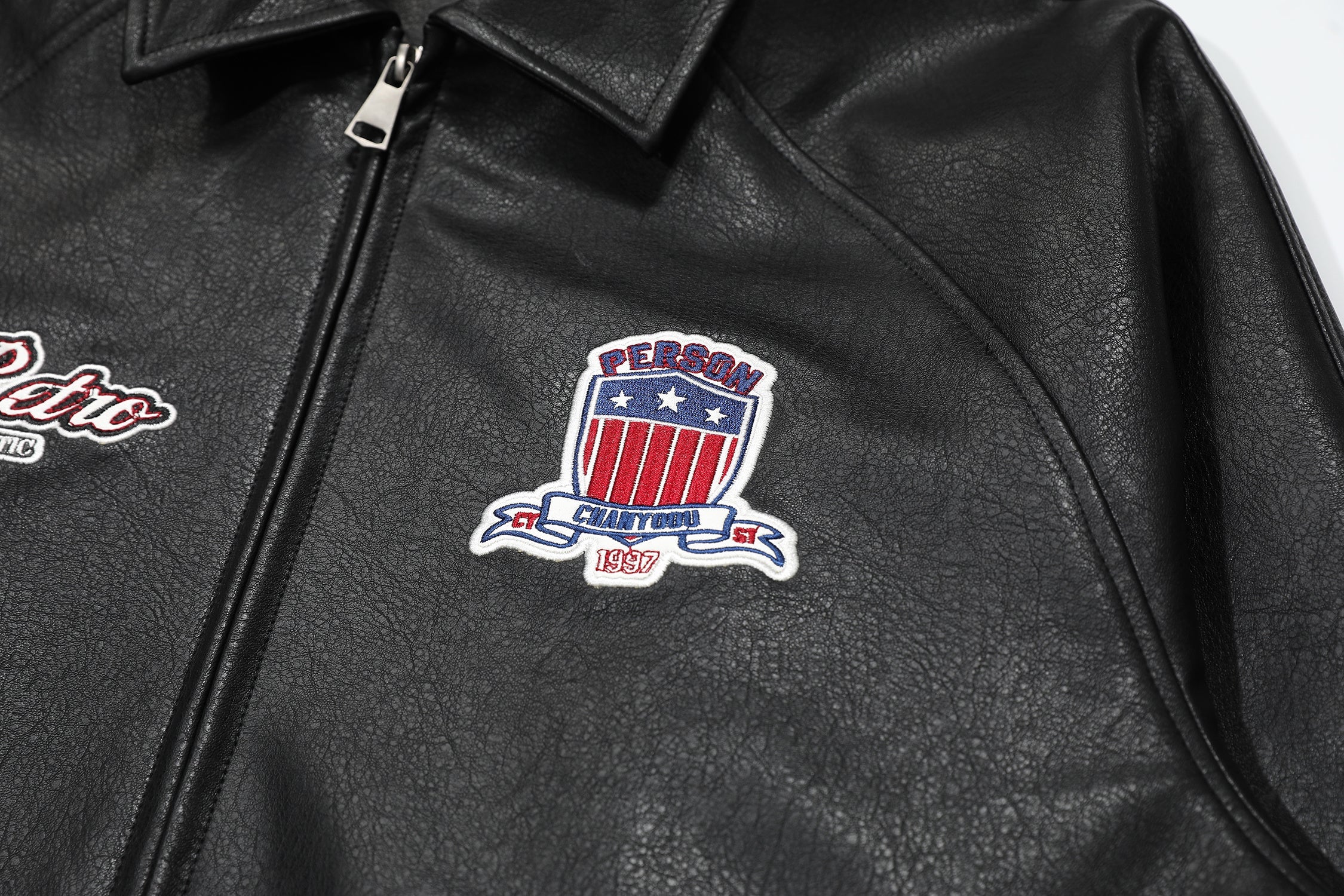 Varsity Patch PU Leather Bomber Jacket | Retro Streetwear