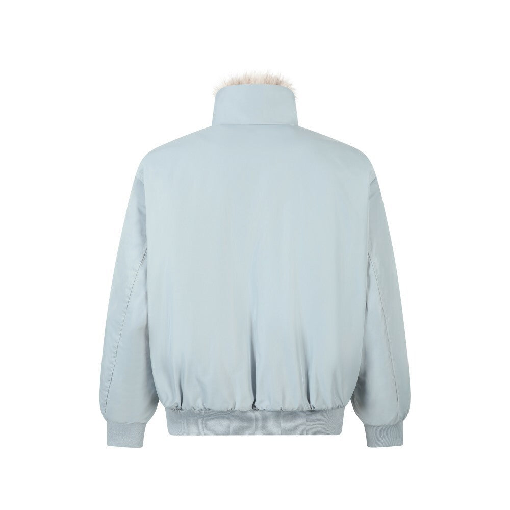 Faux Fur Lined Bomber Jacket | Oversized Winter Utility Coat