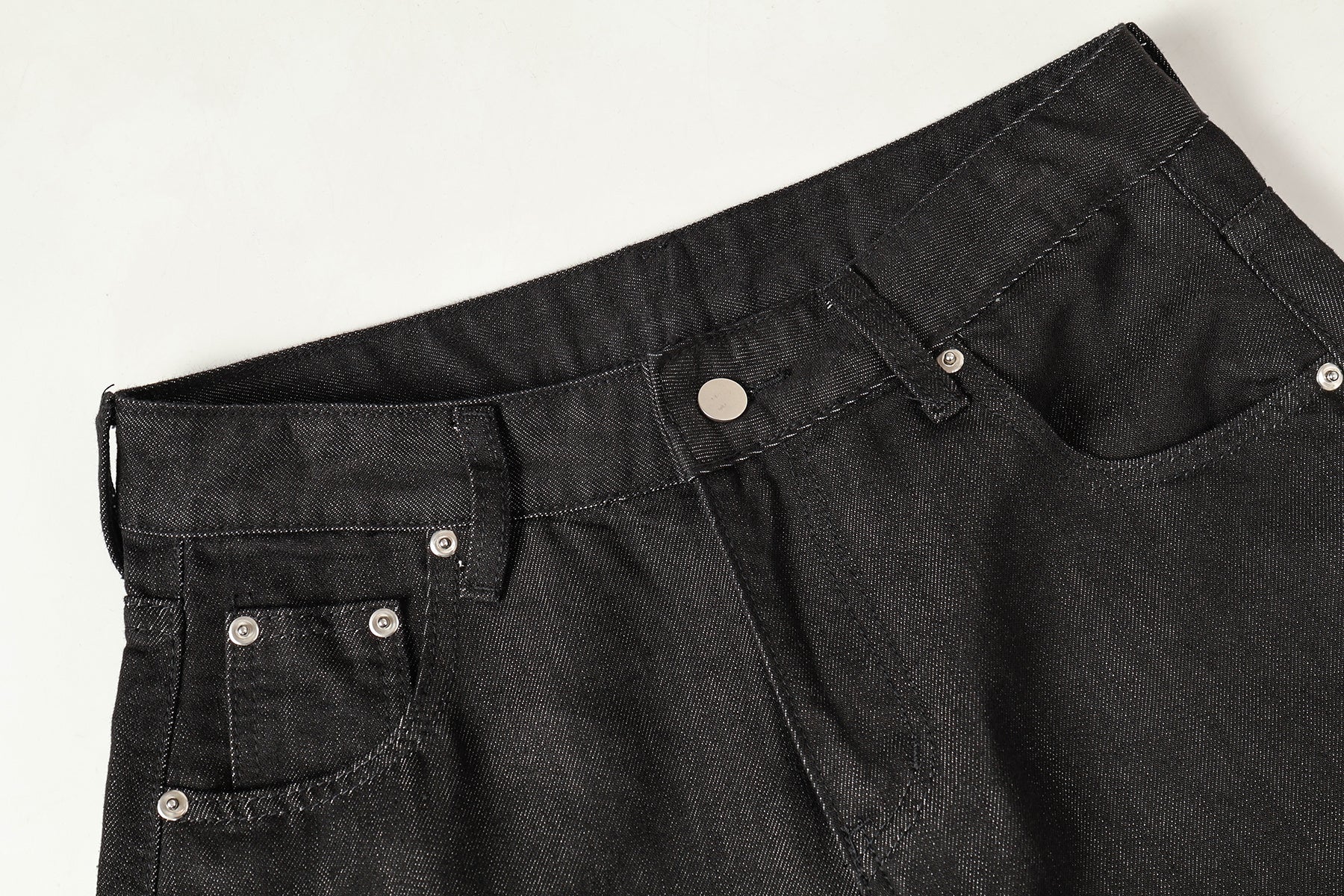Omirad Cross Pocket Wide-Leg Jeans | Black Denim