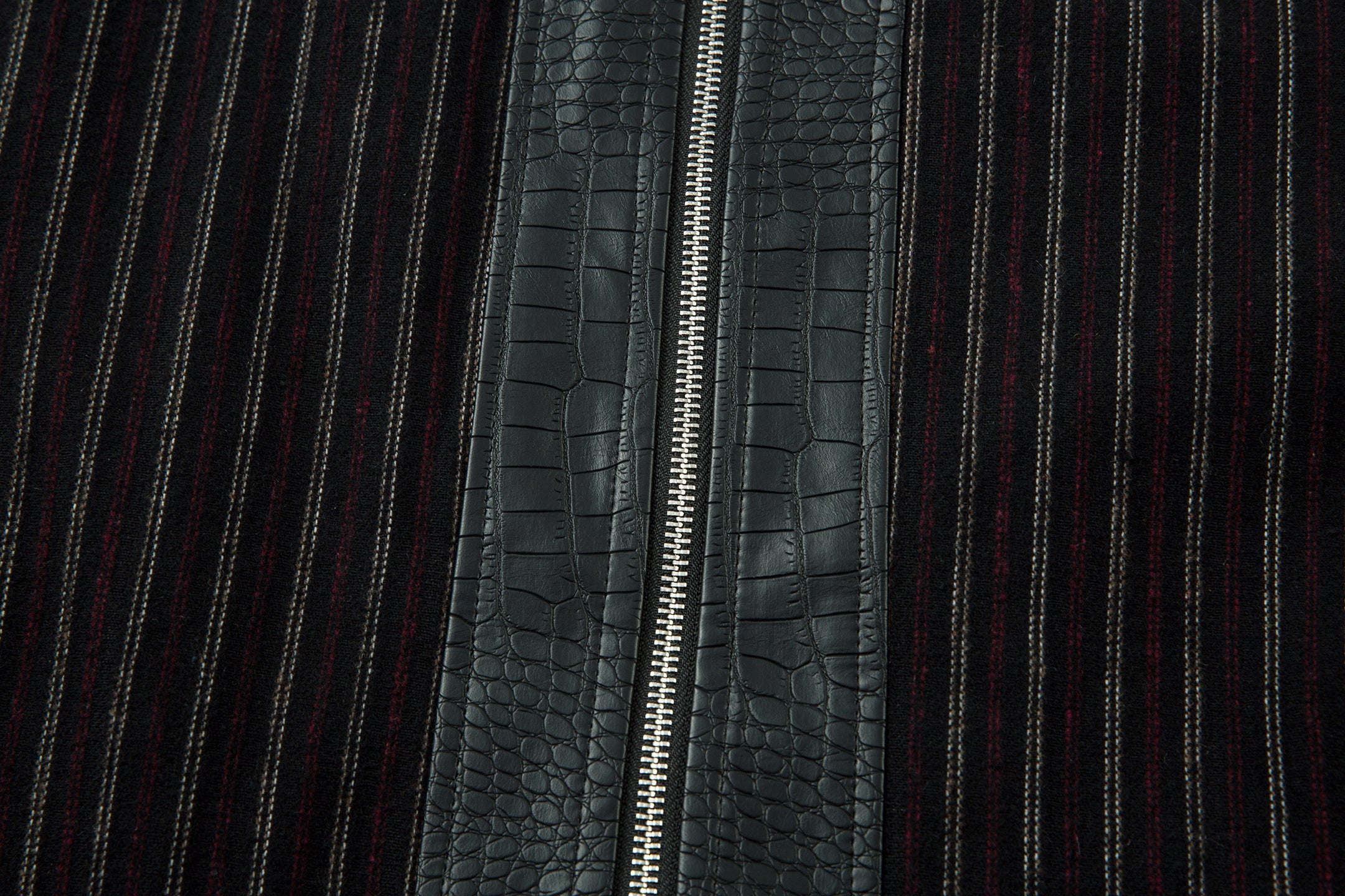 Omirad Striped Faux-Leather Trim Jacket | Streetwear