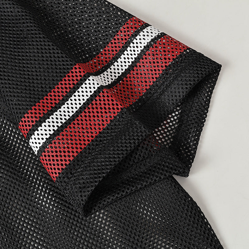 Skull Emblem Mesh Football Jersey | Gothic Street Style