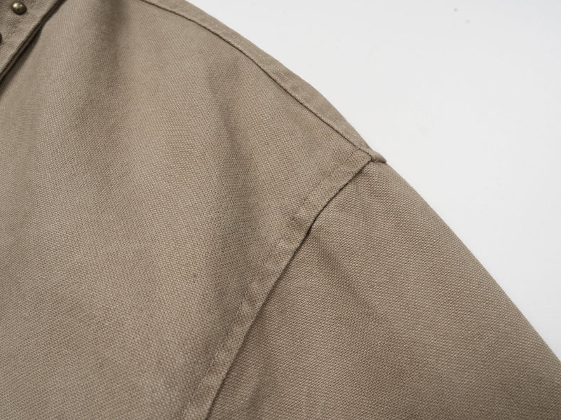 Studded Vintage Work Jacket | Washed Cotton Zip-Up