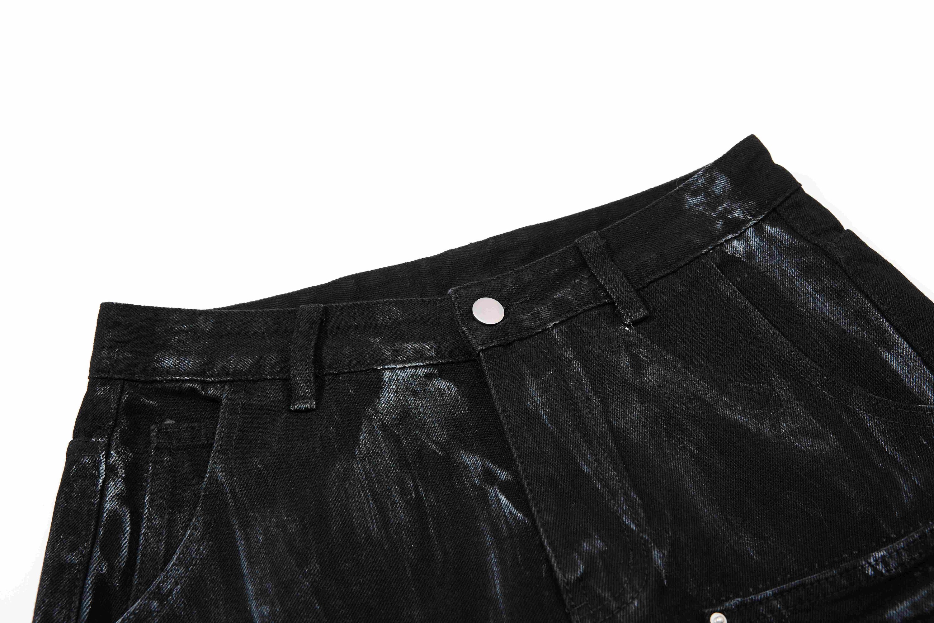 Omirad Washed Utility Flare Jeans | Streetwear Cargo Denim