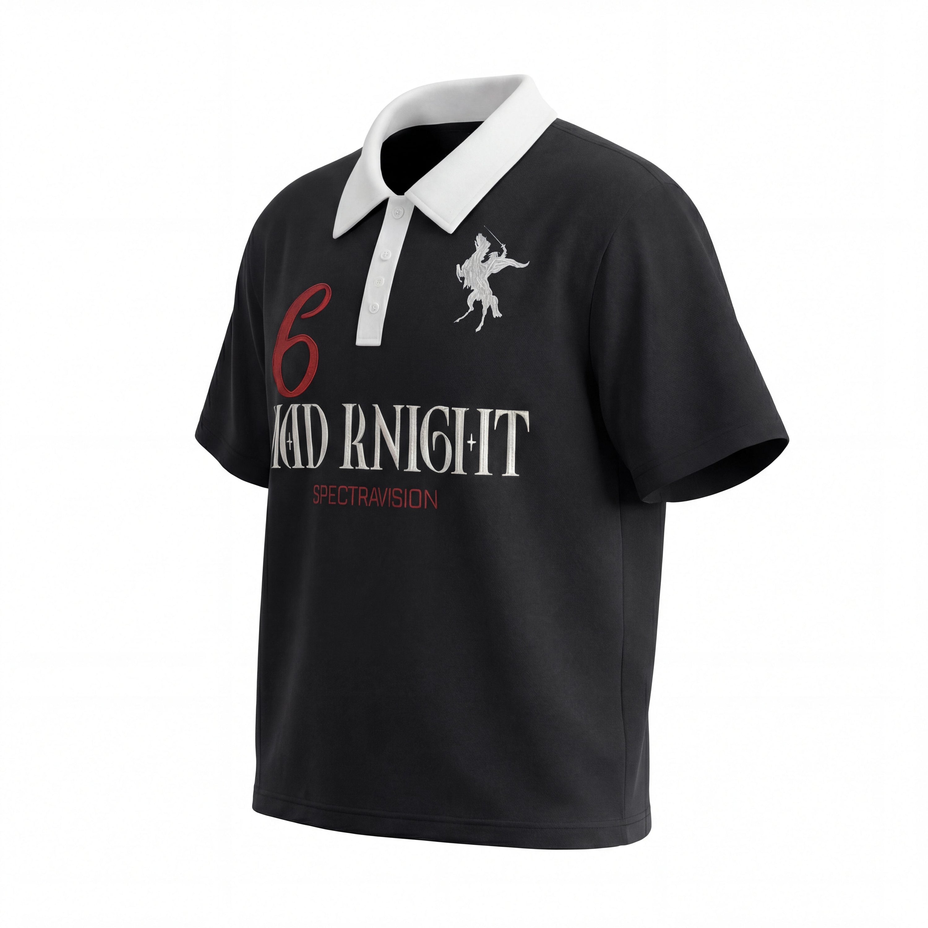 Omirad Mad Knight Polo Tee | Graphic Contrast Collar Shirt