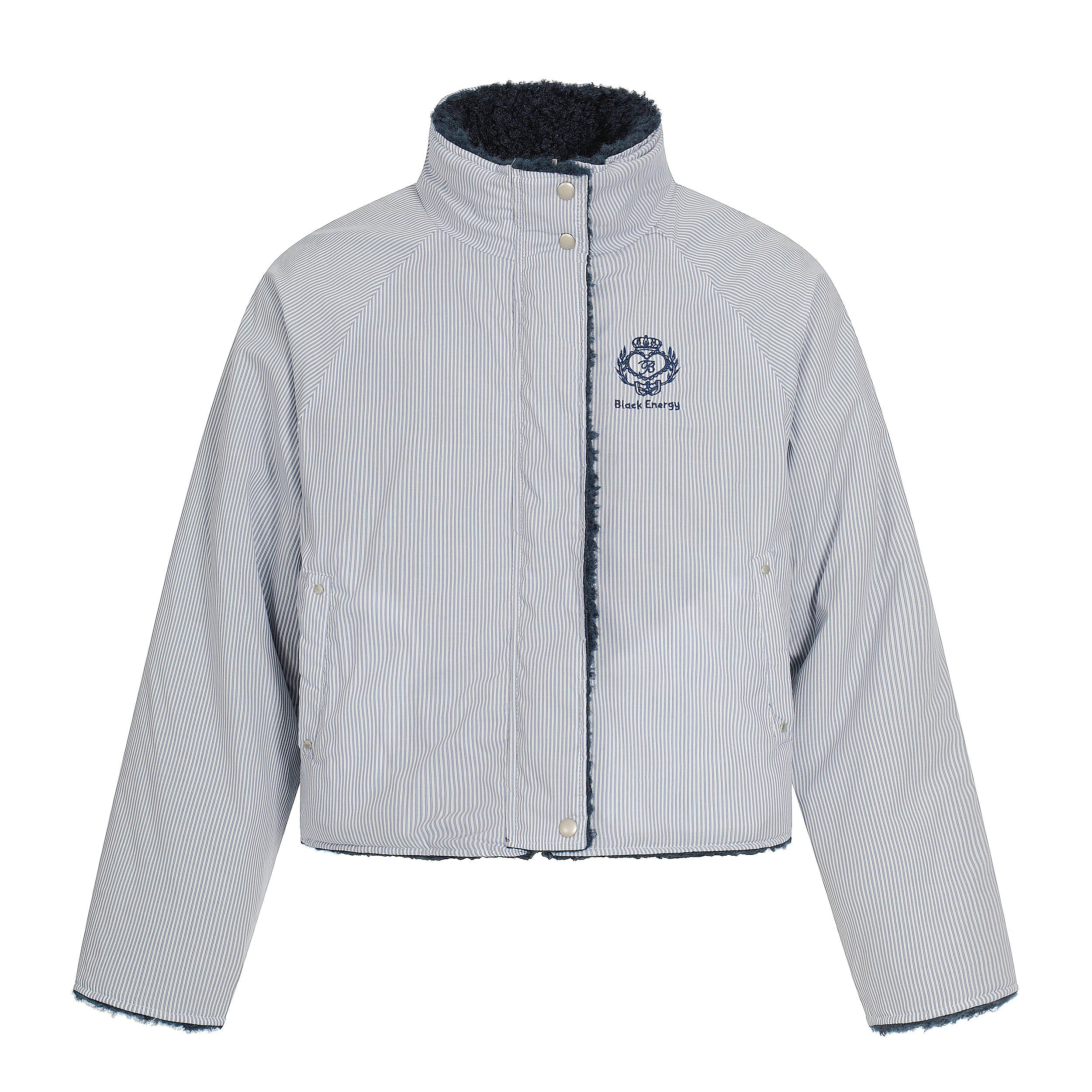 Reversible Sherpa & Striped Corduroy Jacket | Cropped Fit