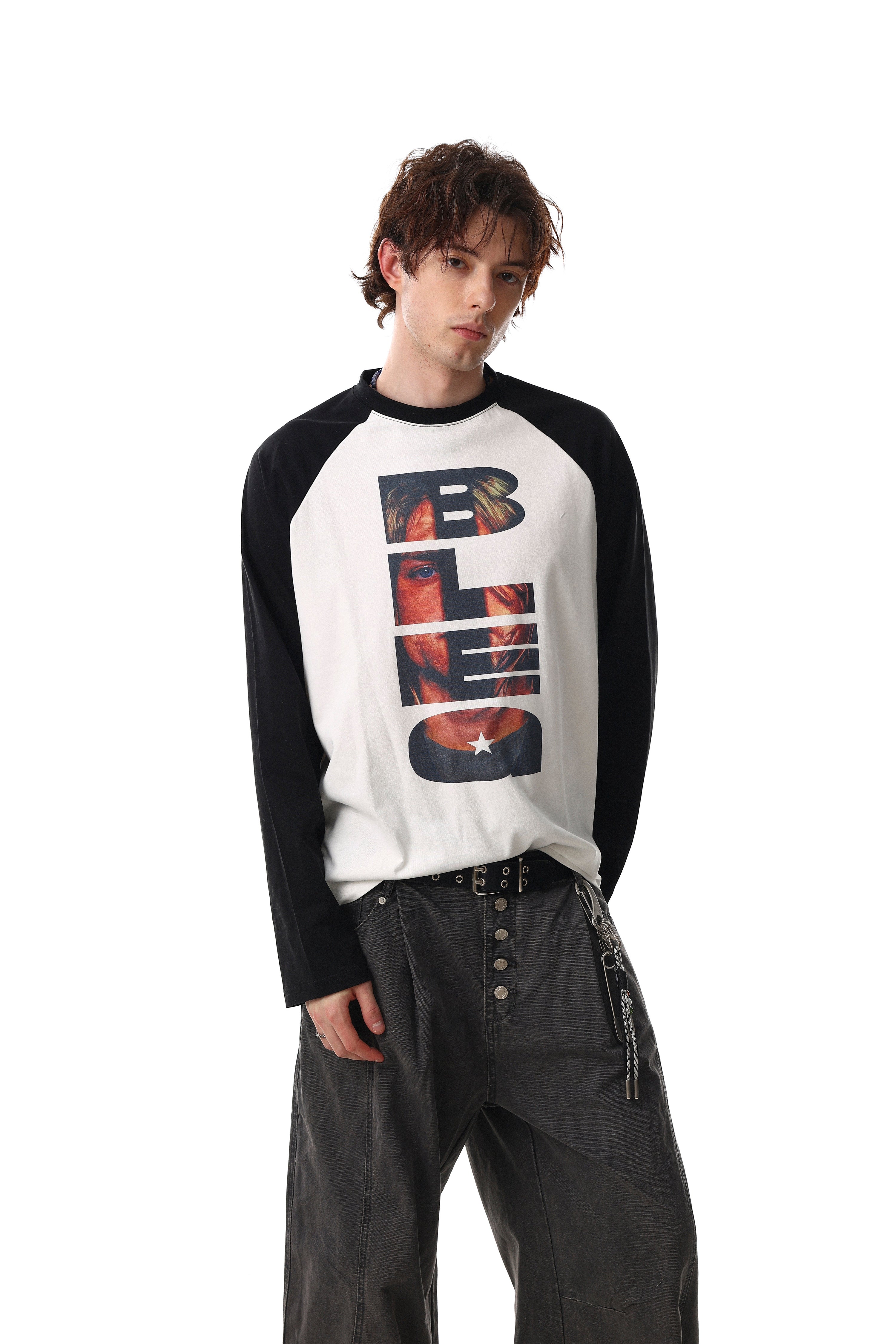Omirad Graphic Raglan Long Sleeve Tee | Street Style Cotton