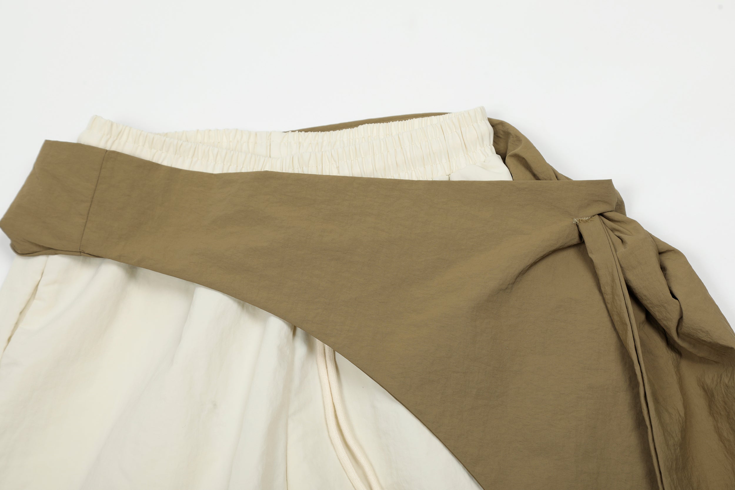 Omirad Draped Sash Wide-Leg Pants | Sculptural Streetwear