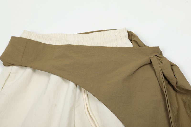 Omirad Draped Sash Wide-Leg Pants | Sculptural Streetwear