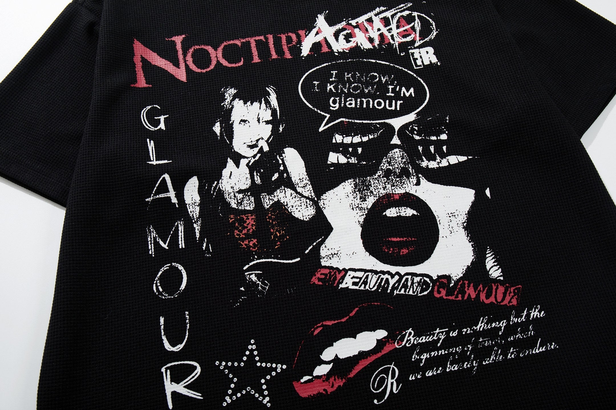 Omirad Noctipanic Glamour Punk Graphic Tee | Black Cotton