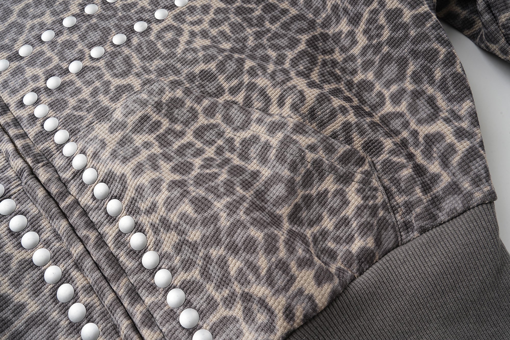 Studded Cross Cropped Zip Hoodie | Leopard & Heather