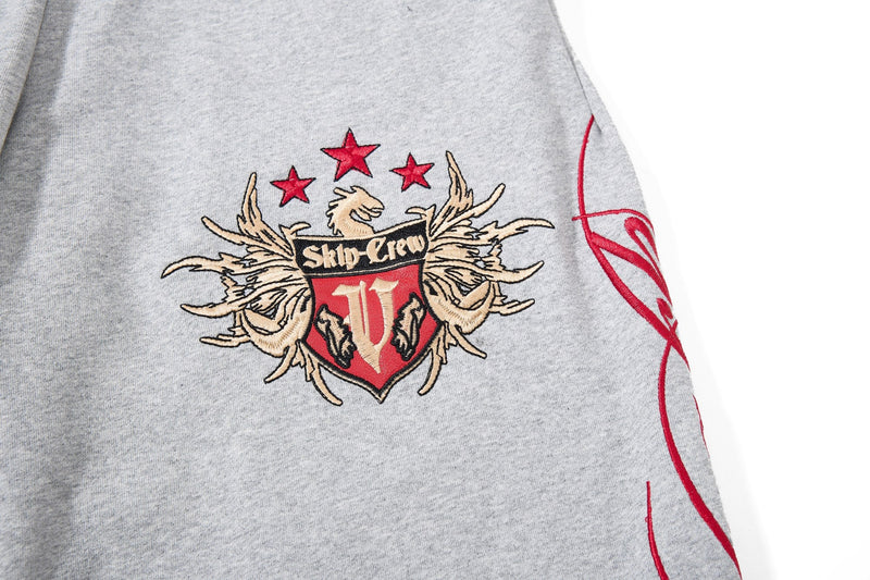 Varsity Crest Wide-Leg Sweatpants | Streetwear Joggers